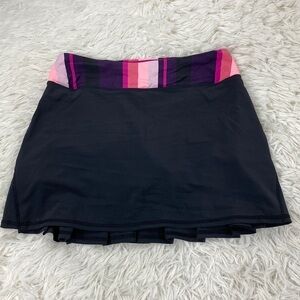 Lululemon Run: Pace Setter Skirt (Tall) *4-way Stretch Black / Assorted Stripe